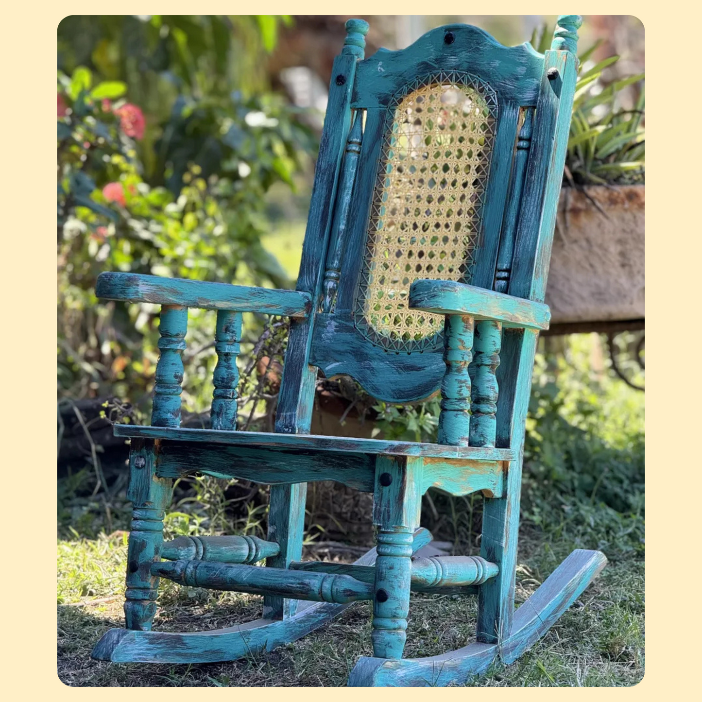 Silla Mecedora Balancin Madera Cedro Estilo Antiguo Vintage.