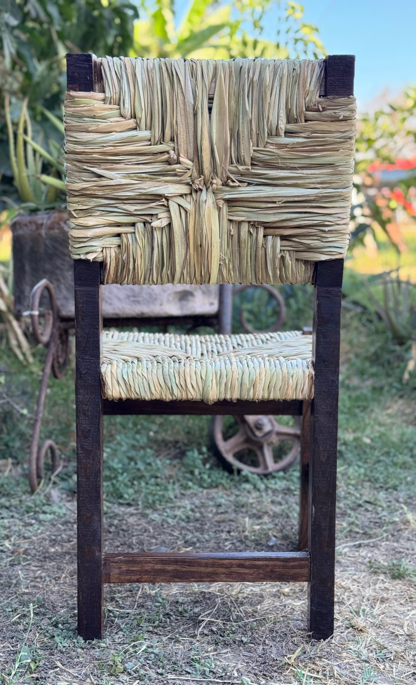 Elegant Style Sustainable Wood Handcrafted Chair in Walnut Tone