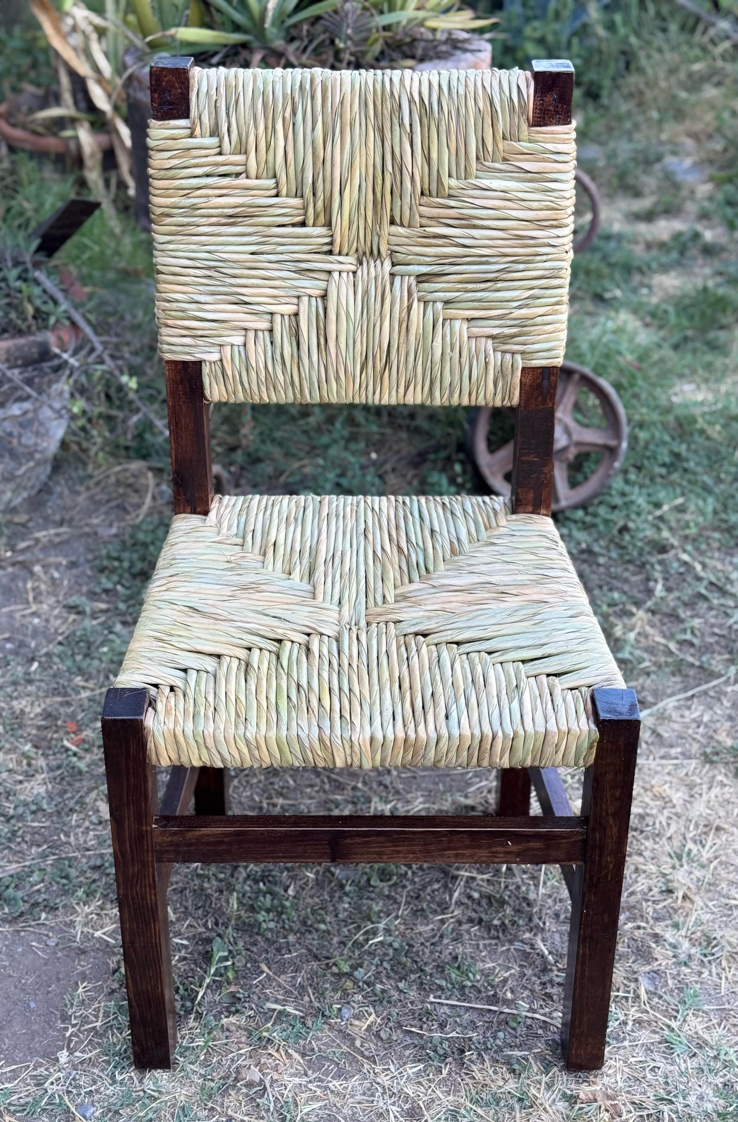 Elegant Style Sustainable Wood Handcrafted Chair in Walnut Tone