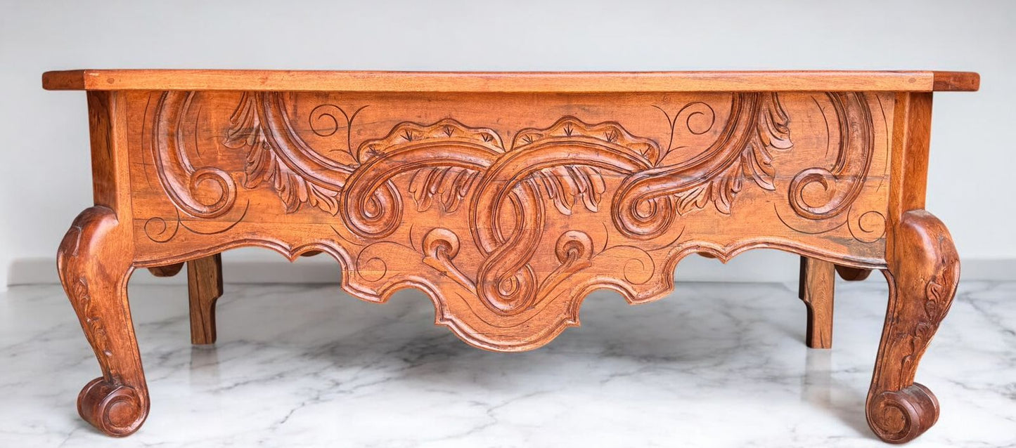 Escritorio De Mezquite Labrado A Mano Estilo Conquista