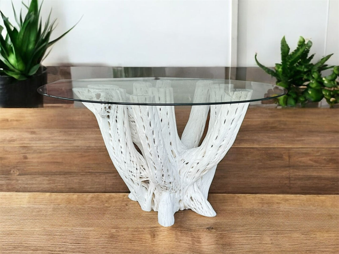 Base Mesa Blanca Comedor 4 A 6 Sillas Madera Cactus Antiguo