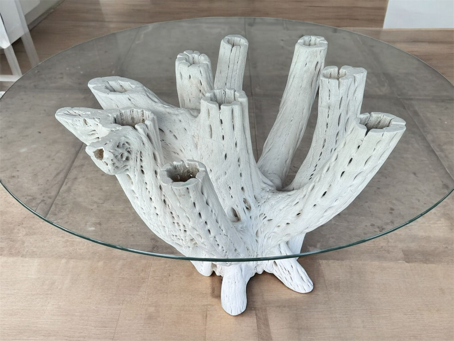 Base Mesa Blanca Comedor 4 A 6 Sillas Madera Cactus Antiguo
