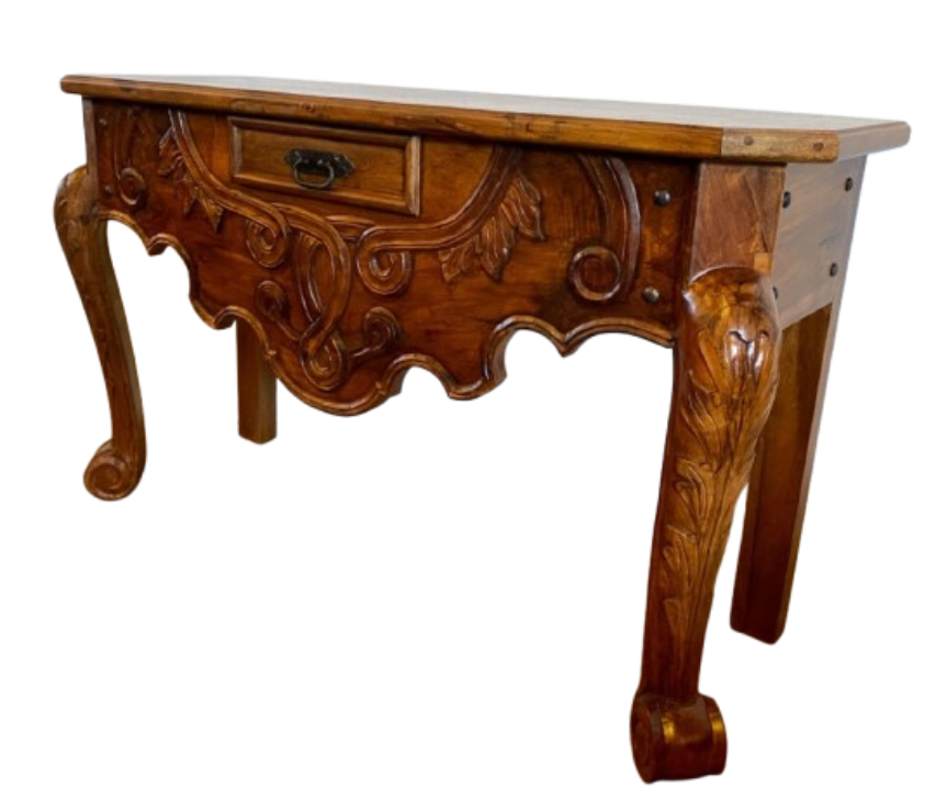 Mesquite Wood Carved Credenza in Ancient Conquest Style