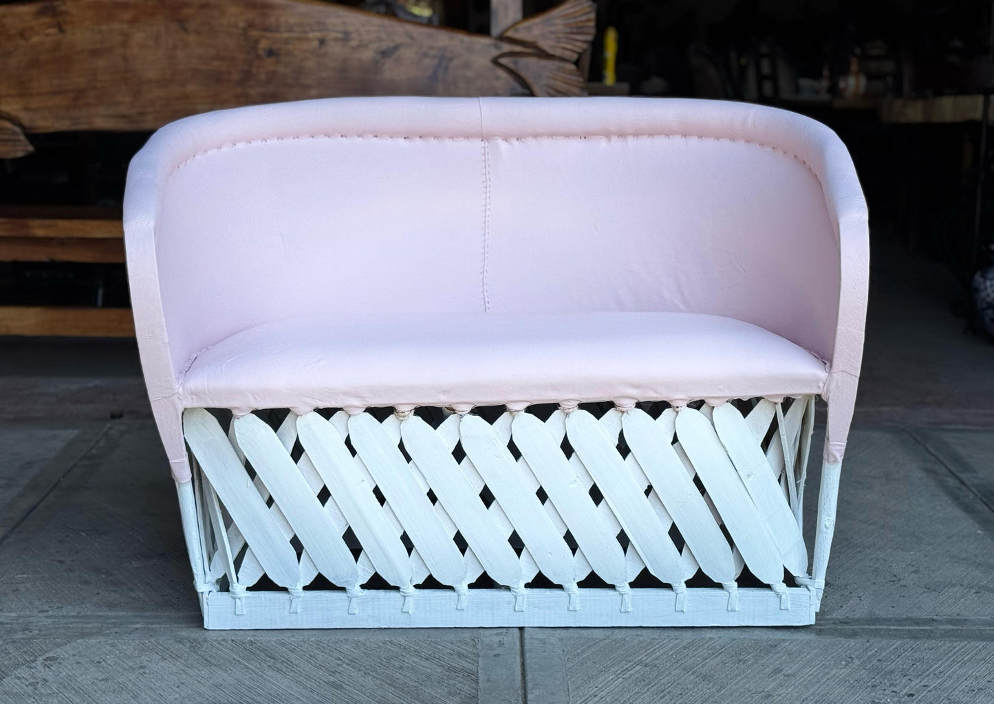 Handmade Love Seat Equipal 2 Person Antique Style Armchair for Living Room and Adults