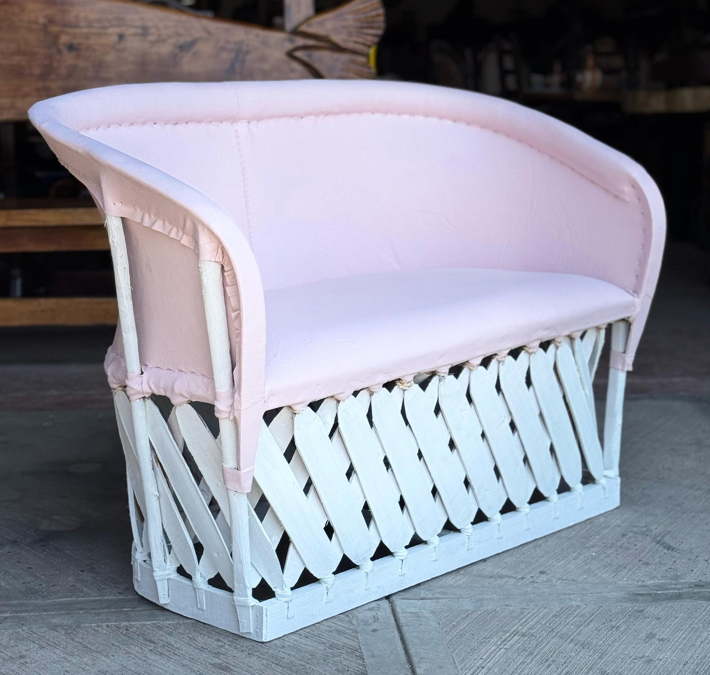 Handmade Love Seat Equipal 2 Person Antique Style Armchair for Living Room and Adults