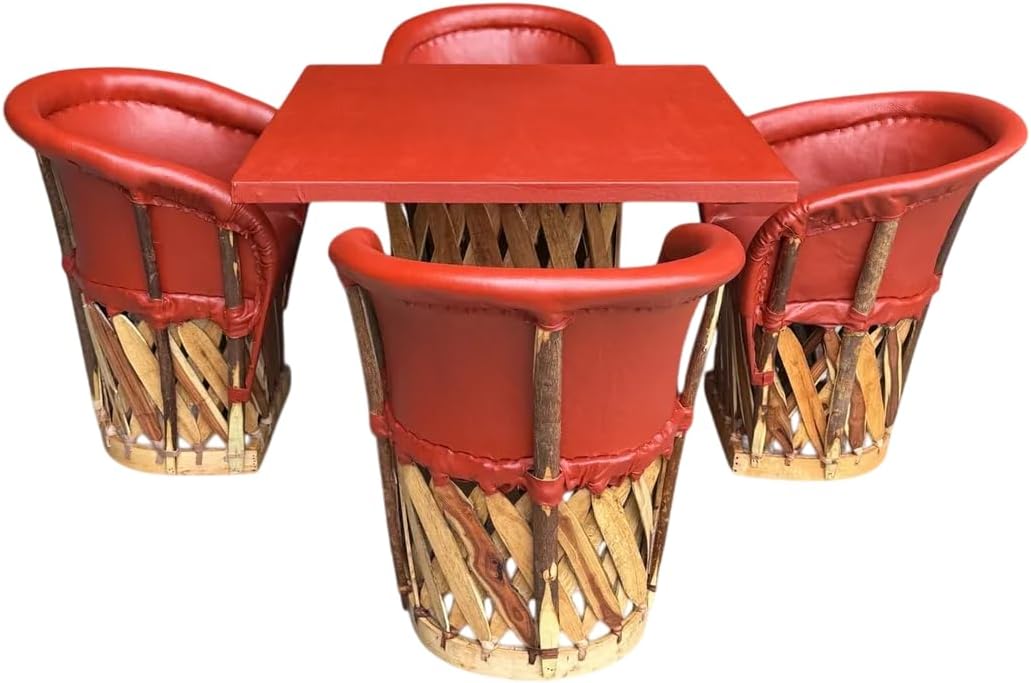 Comedor Artesanal Cuadrado Equipal Tradicional Antiguo