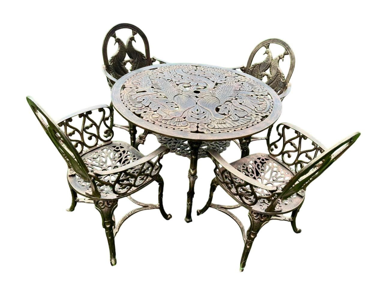 Comedor Artesanal Jardín Aluminio Reforzado Estilo Antiguo