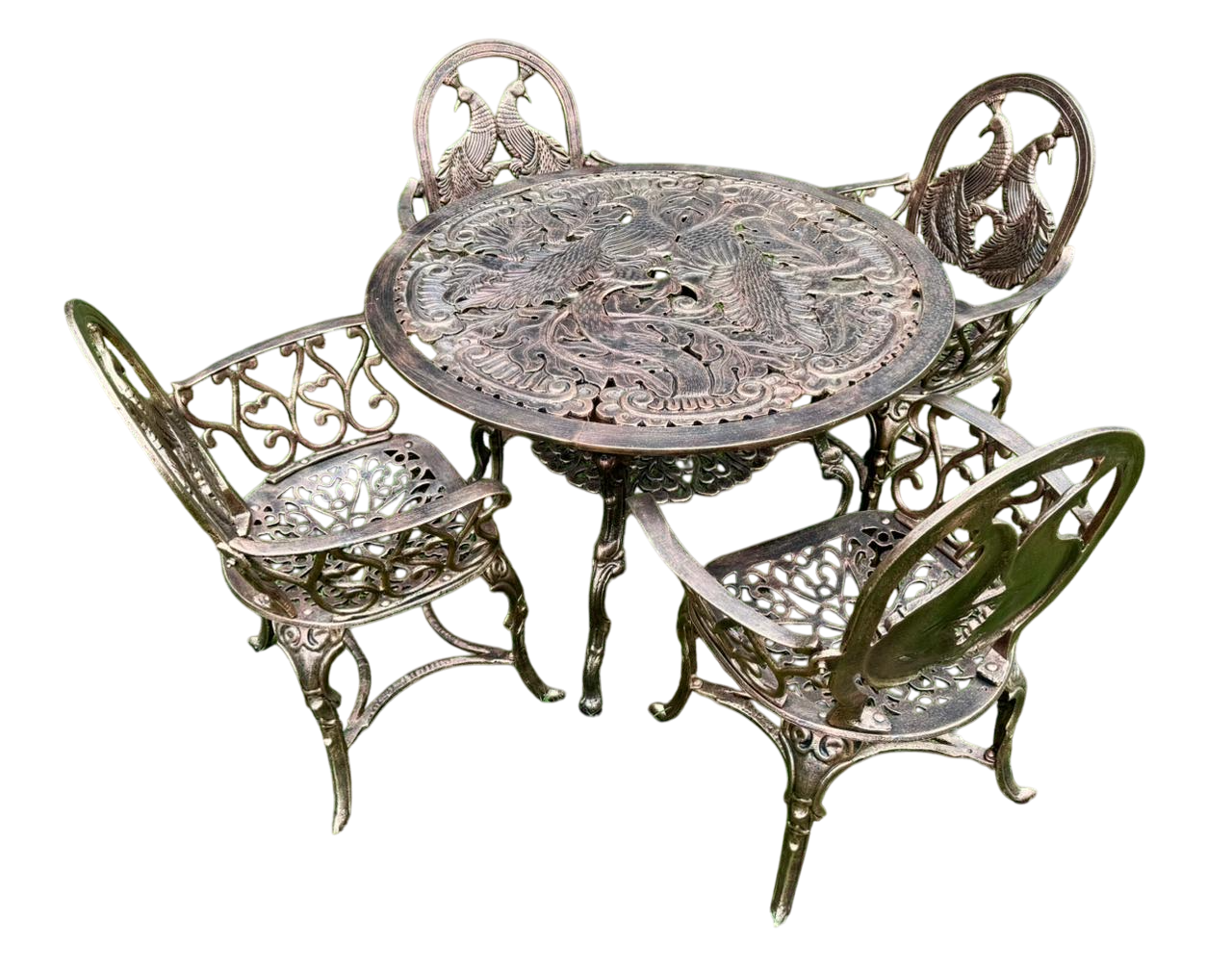 Comedor Artesanal Jardín Aluminio Reforzado Estilo Antiguo