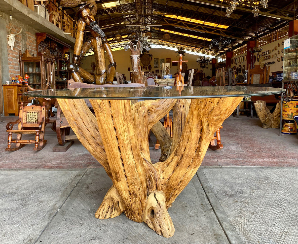 Dining Base For 4 To 6 Seats Antique Cactus Wood.