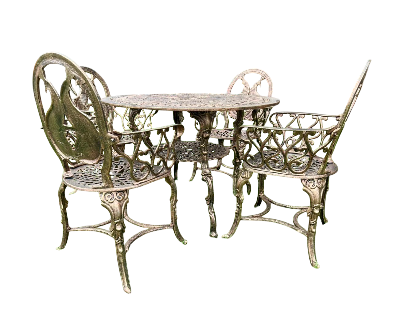 Comedor Artesanal Jardín Aluminio Reforzado Estilo Antiguo
