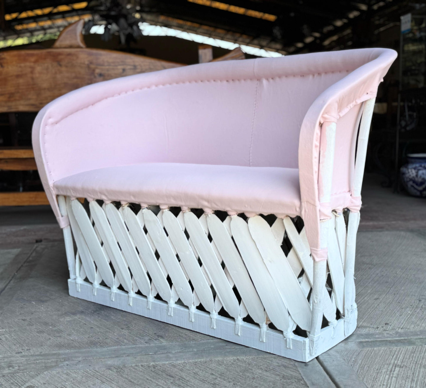 Handmade Love Seat Equipal 2 Person Antique Style Armchair for Living Room and Adults