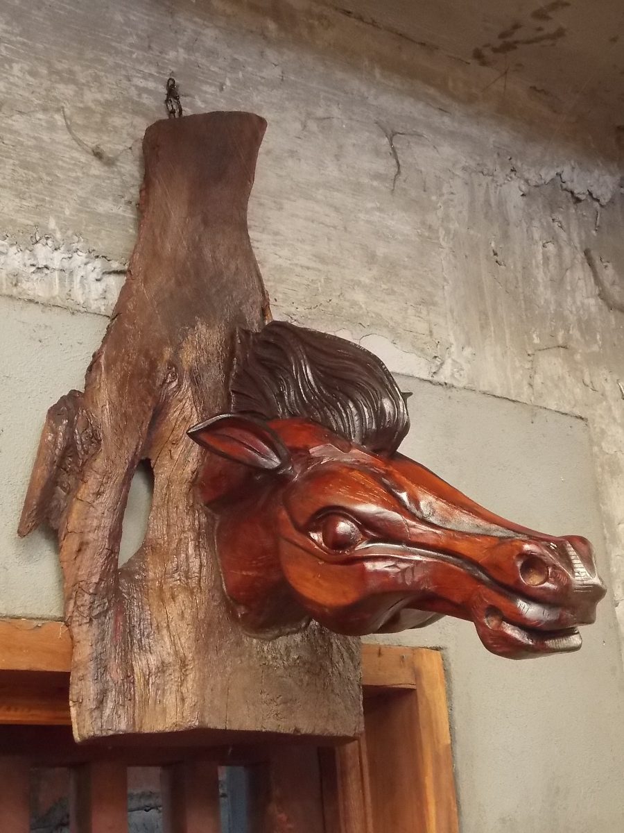 Antique and original horse head sculpture. Unique.