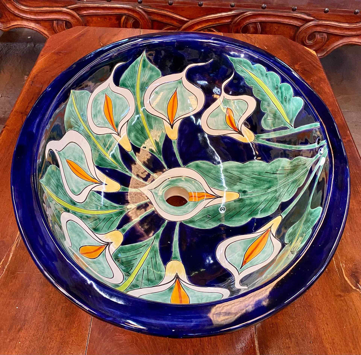 Lavabo Ovalin Gigante Artesanal Talavera Estilo Antiguo