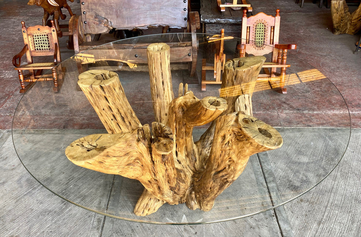 Dining Base For 4 To 6 Seats Antique Cactus Wood.