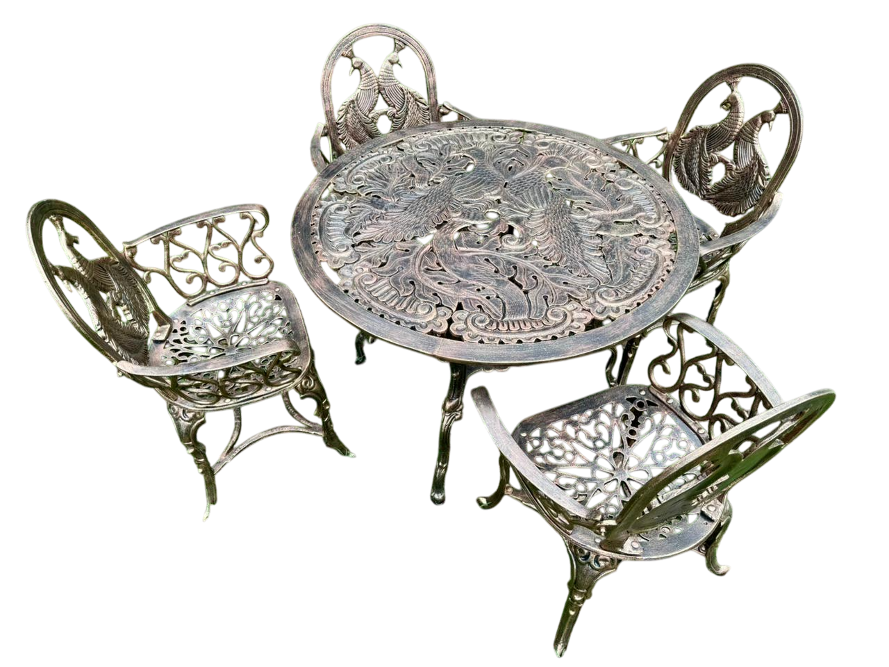 Comedor Artesanal Jardín Aluminio Reforzado Estilo Antiguo