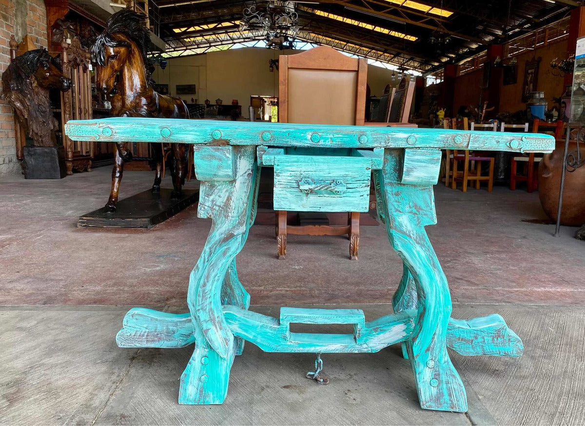 Original Credenza Stripped Antique Door and Yoke Legs