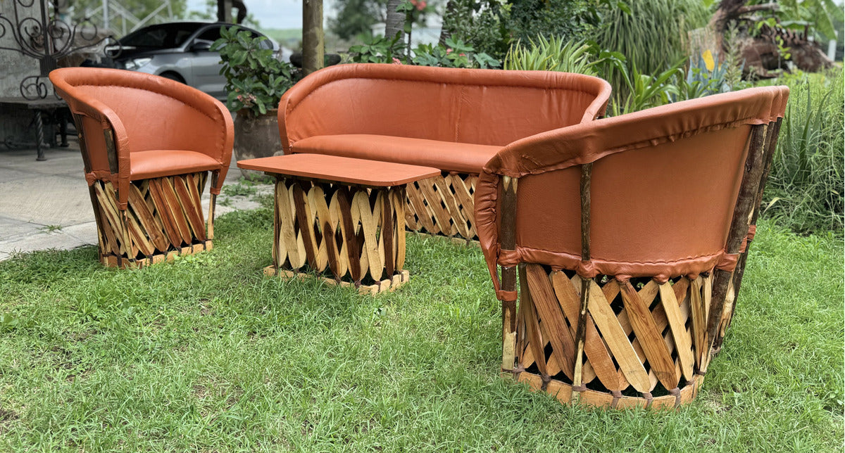Equipal's Handcrafted Room in Antique-Style Wood and Leather.