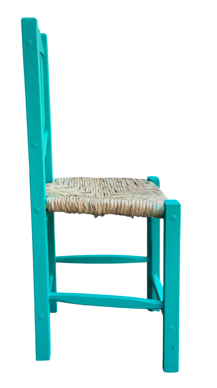 Hermosa Silla Artesanal Tejida Vintage Antiguo