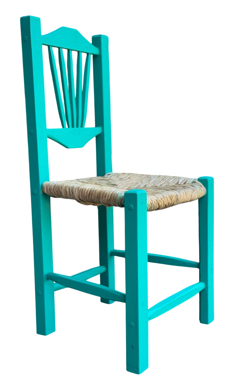 Hermosa Silla Artesanal Tejida Vintage Antiguo