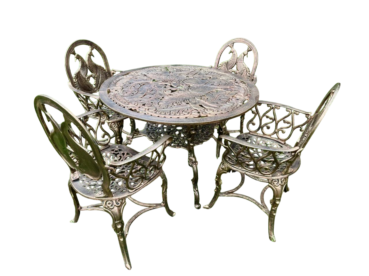 Comedor Artesanal Jardín Aluminio Reforzado Estilo Antiguo