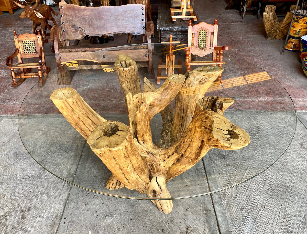 Dining Base For 4 To 6 Seats Antique Cactus Wood.