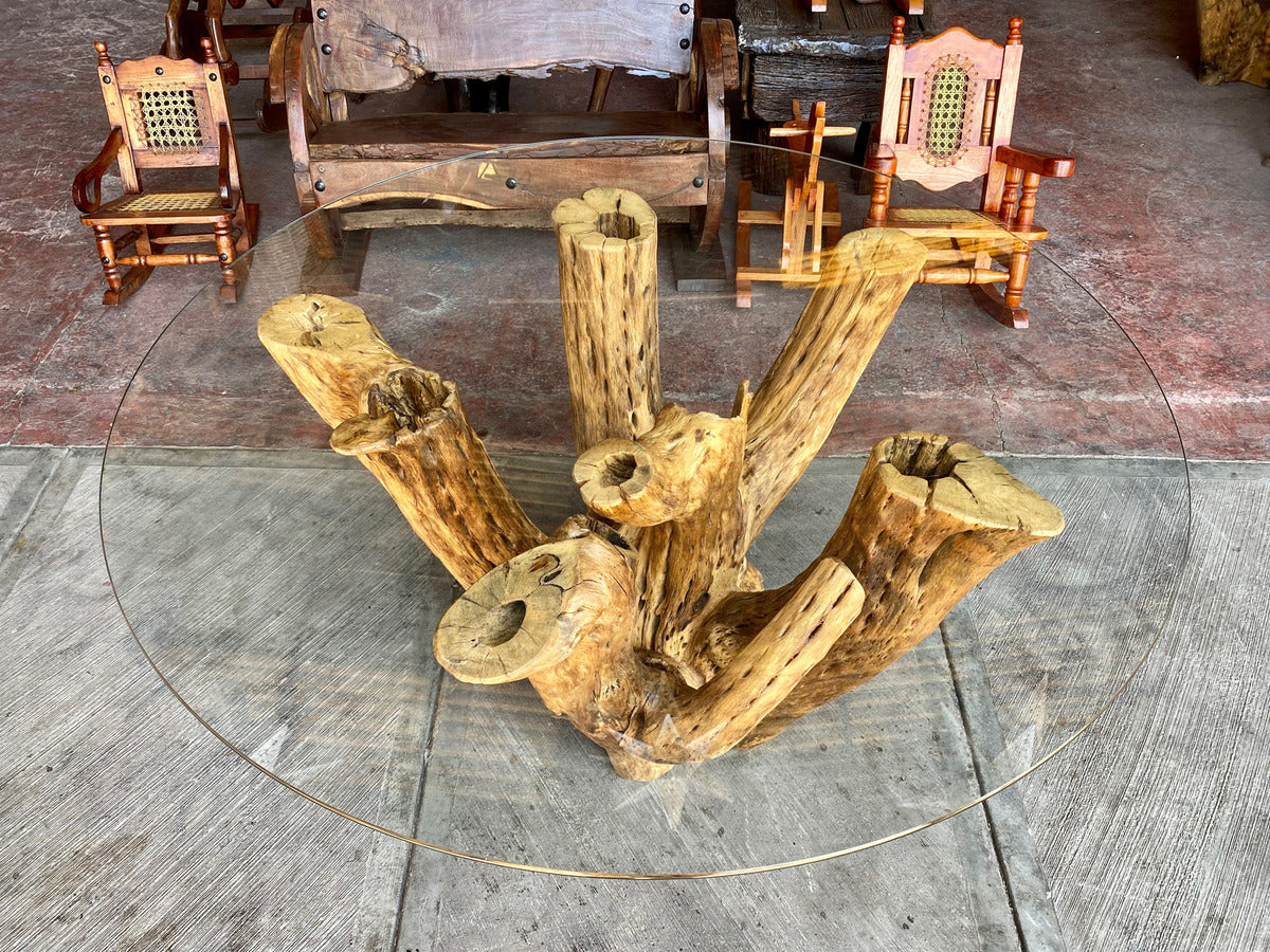 Dining Base For 4 To 6 Seats Antique Cactus Wood.