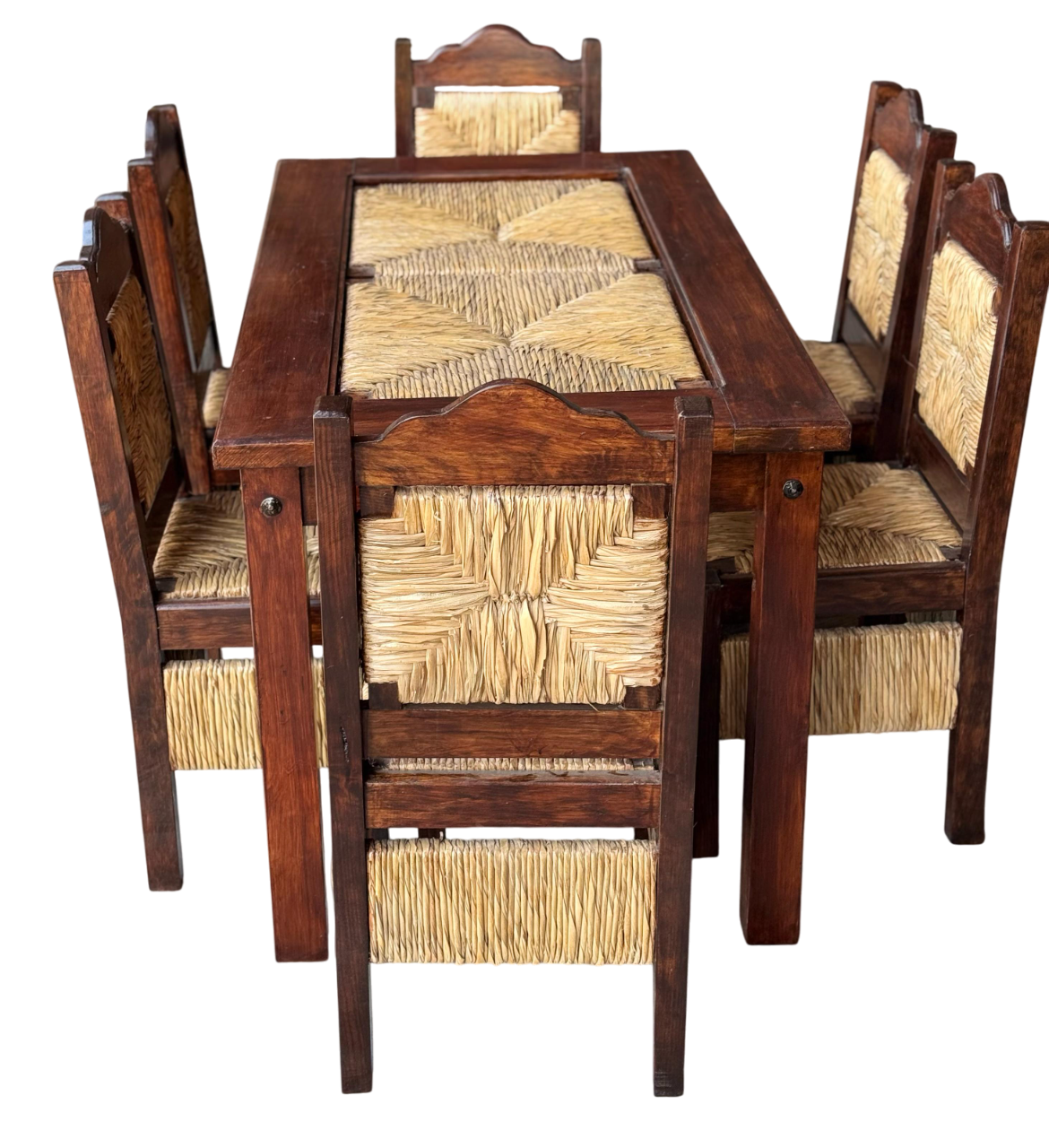Beautiful Handcrafted Dining Room Made Of Sustainable Wood And Woven Table Top