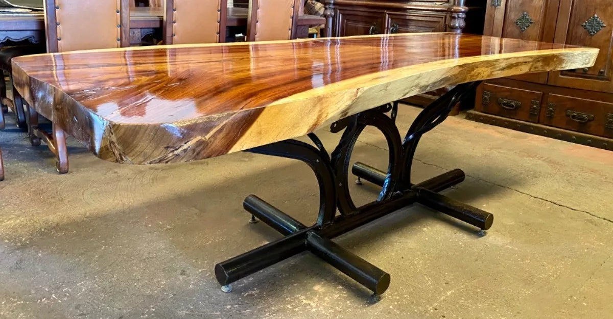 Mesa Comedor Tablon De Parota 8 Personas Base Arados Antiguo (Usado)
