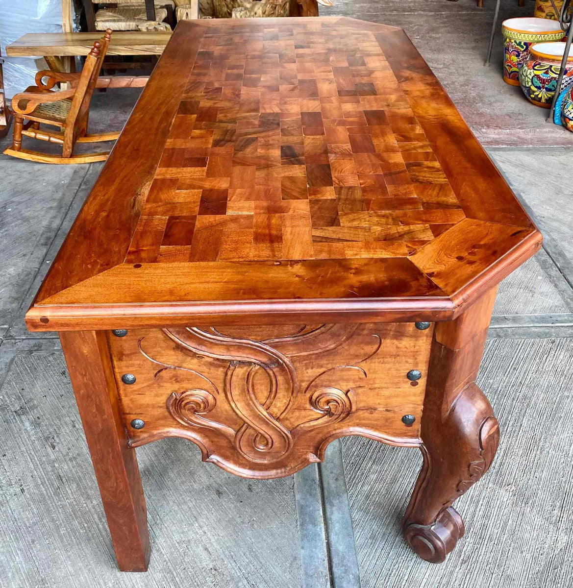 Beautiful Antique Style Hand Carved Mesquite Office Desk