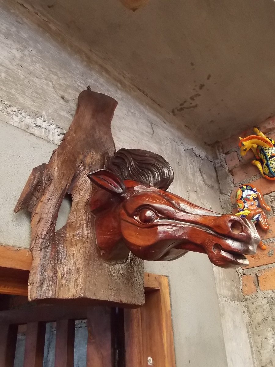 Antique and original horse head sculpture. Unique.