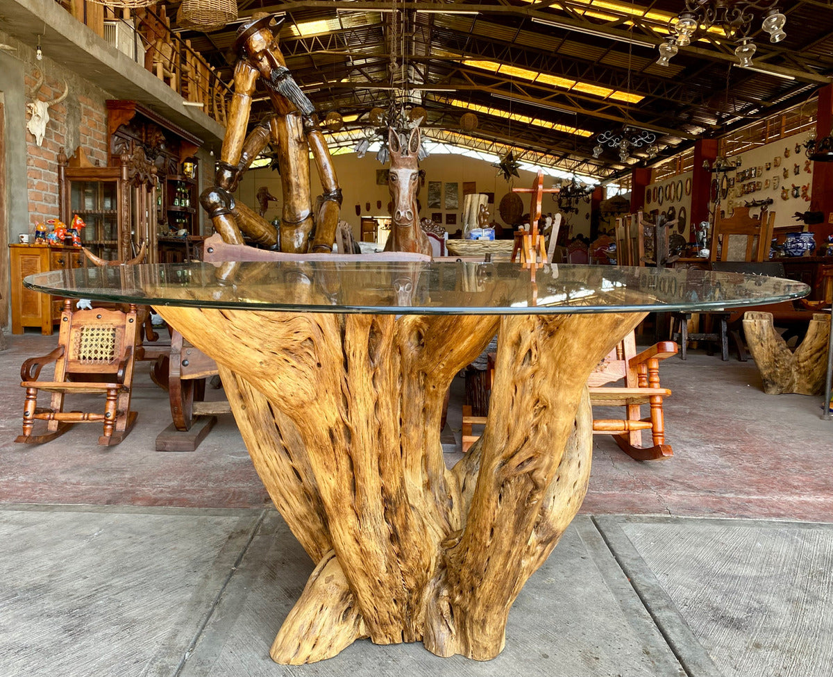 Dining Base For 4 To 6 Seats Antique Cactus Wood.