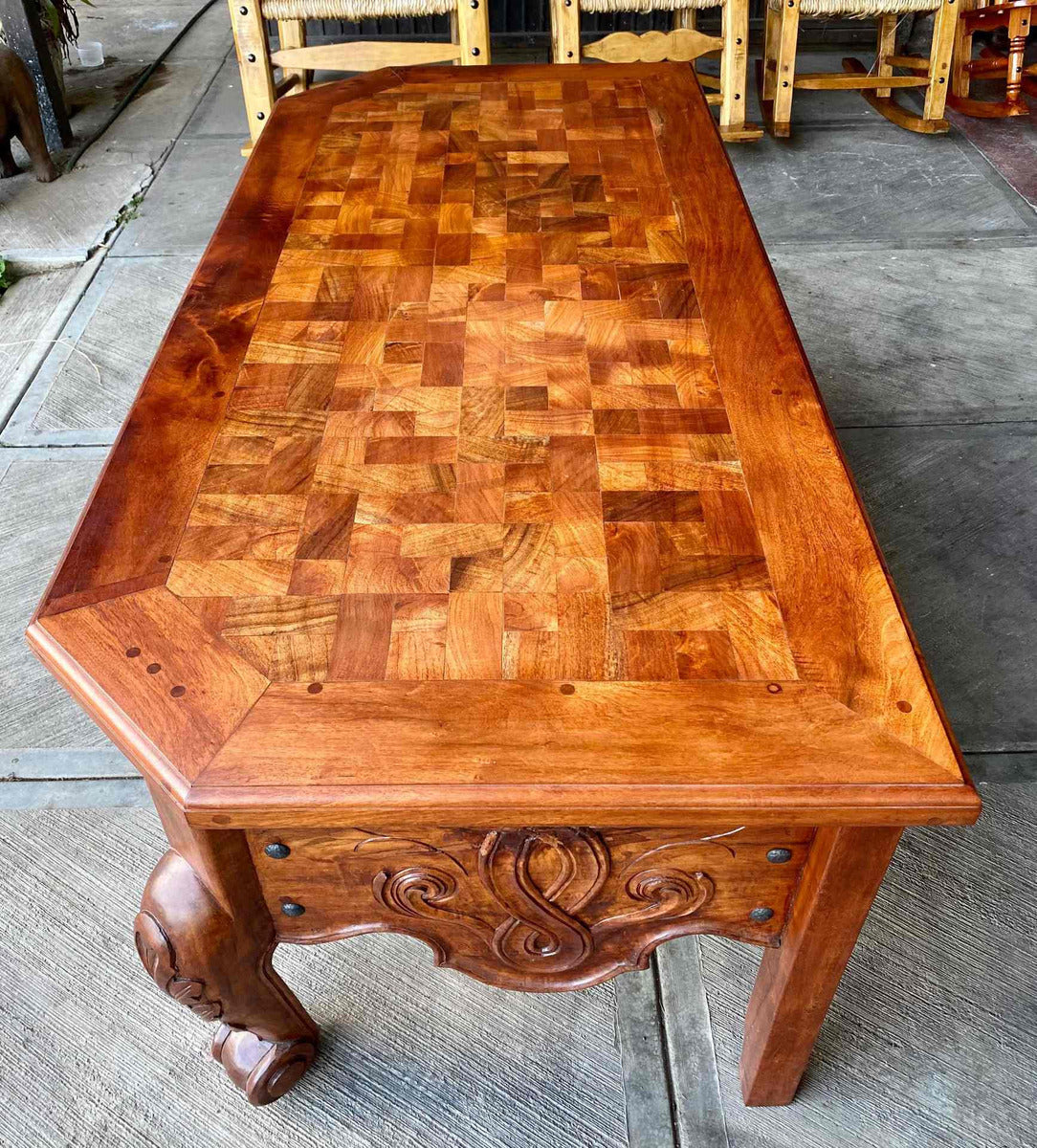 Beautiful Antique Style Hand Carved Mesquite Office Desk