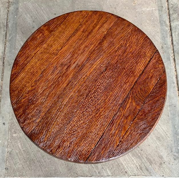 Antique Industrial Barrel Wood Rotating Handcrafted Bench