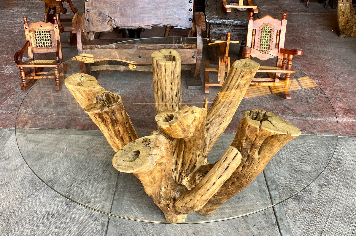 Dining Base For 4 To 6 Seats Antique Cactus Wood.