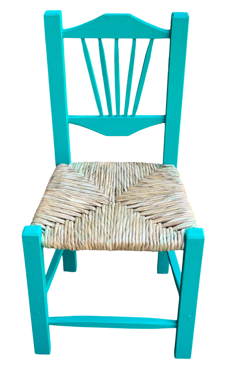 Hermosa Silla Artesanal Tejida Vintage Antiguo