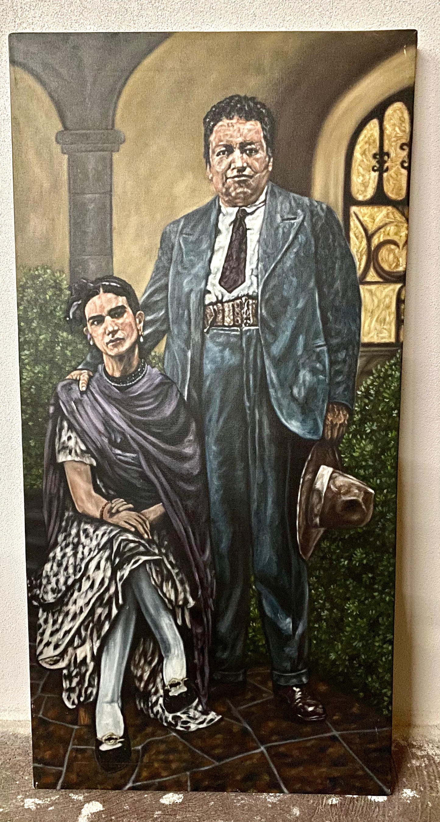 Pintura En Oleo  Sobre Tela De Diego Rivera Y Frida Kahlo