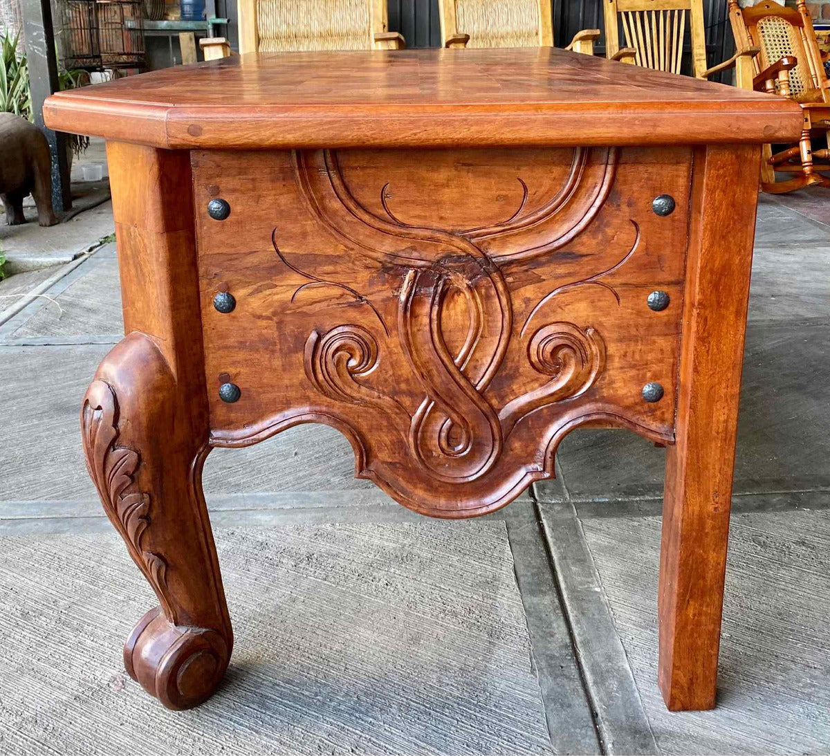Beautiful Antique Style Hand Carved Mesquite Office Desk