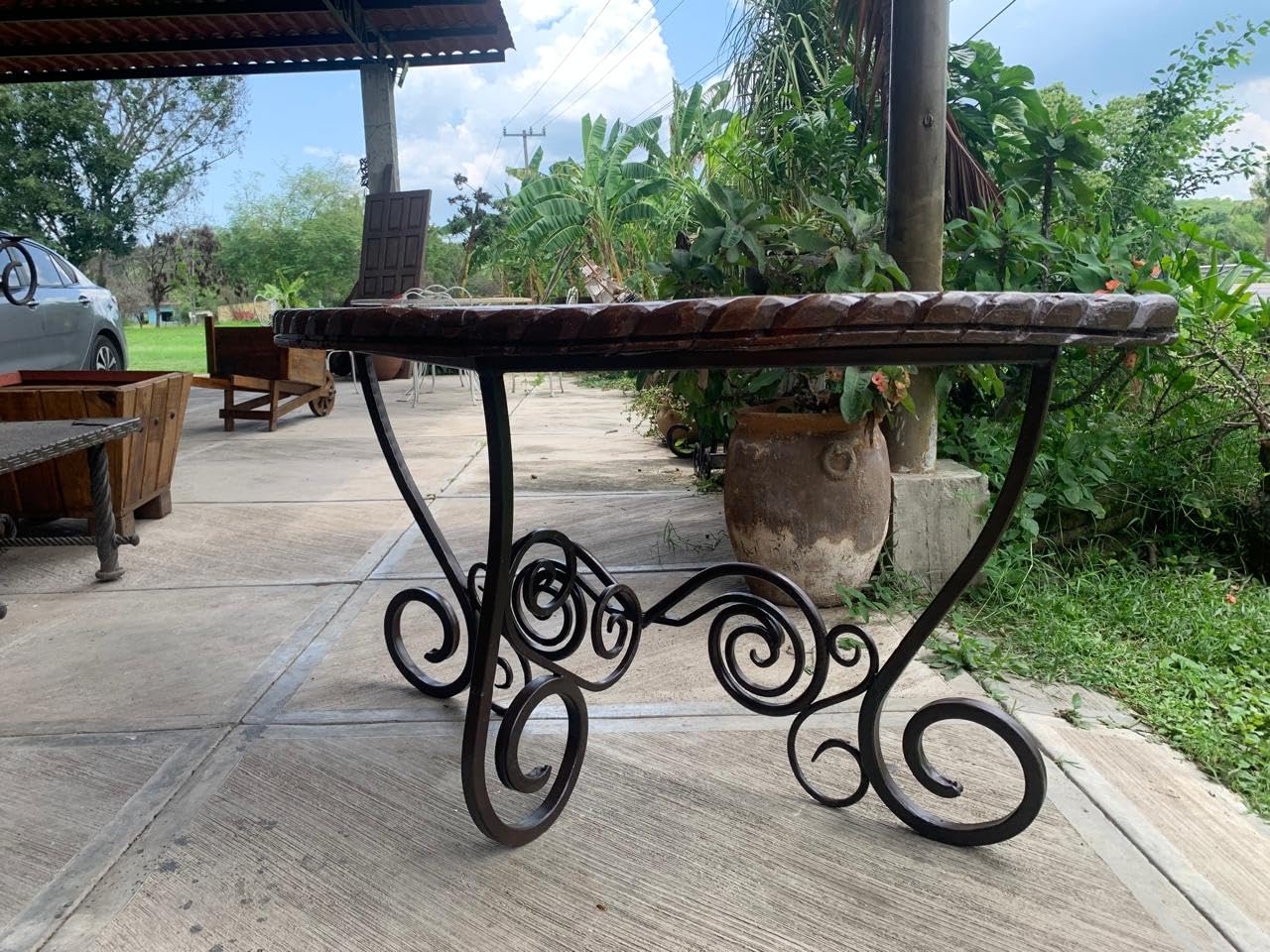 Parota Wood Sideboard with Wrought Iron, Special for Kitchens
