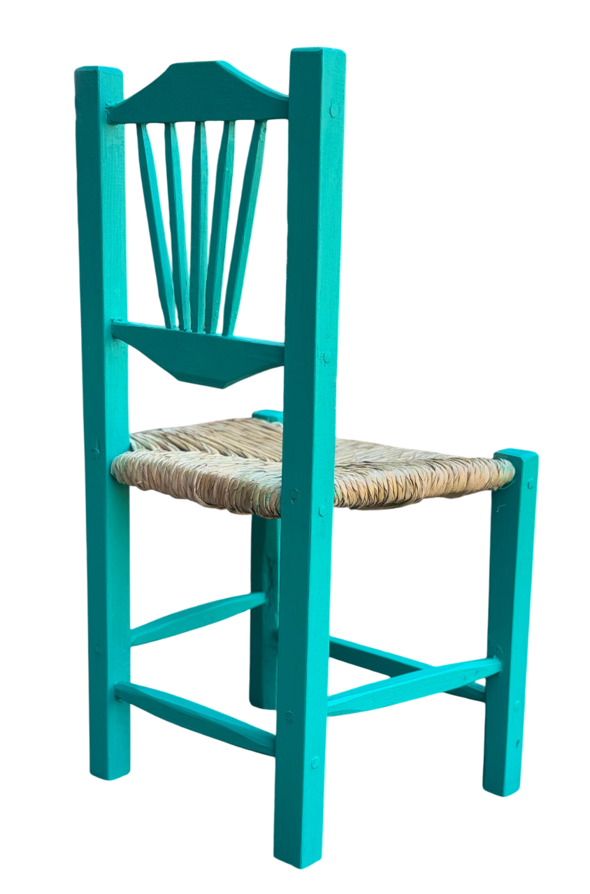 Hermosa Silla Artesanal Tejida Vintage Antiguo