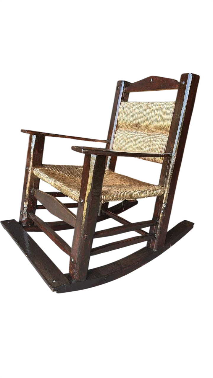 Silla Mecedora Muy Grande Madera Adulto Sustentable Estilo Antiguo.