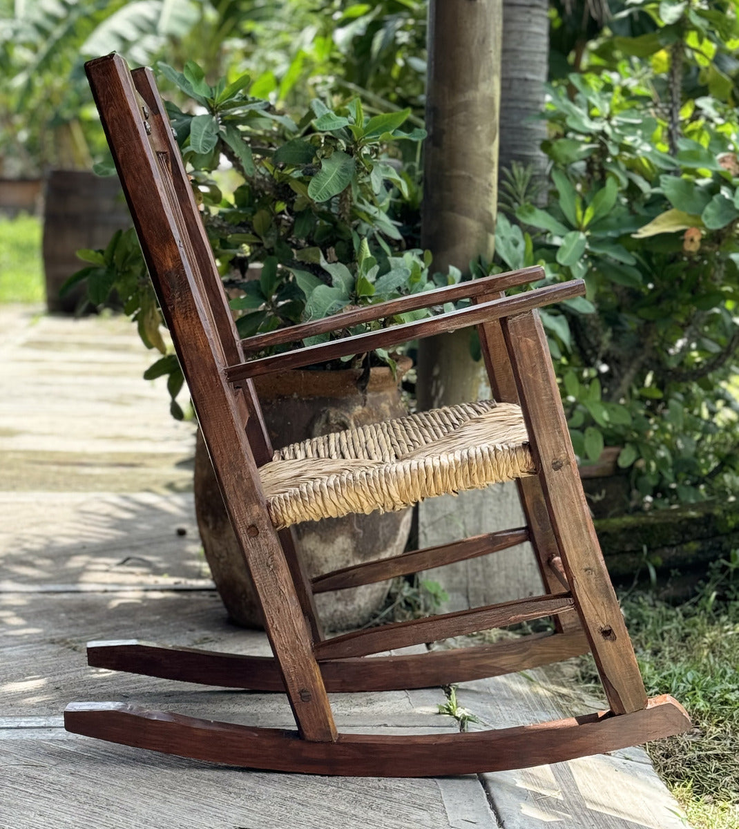 Beautiful Antique Style Wooden and Tulle Rocking Bench.