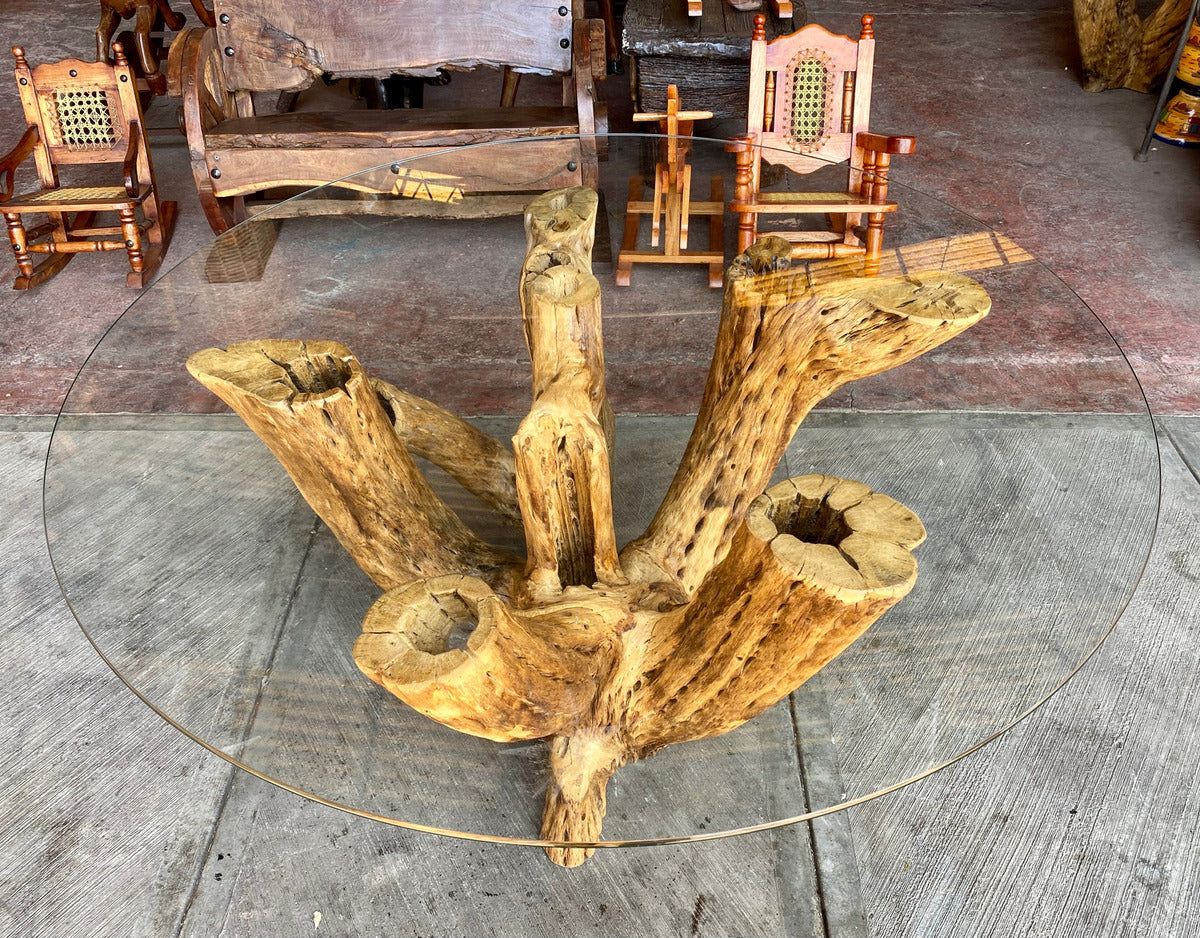 Dining Base For 4 To 6 Seats Antique Cactus Wood.