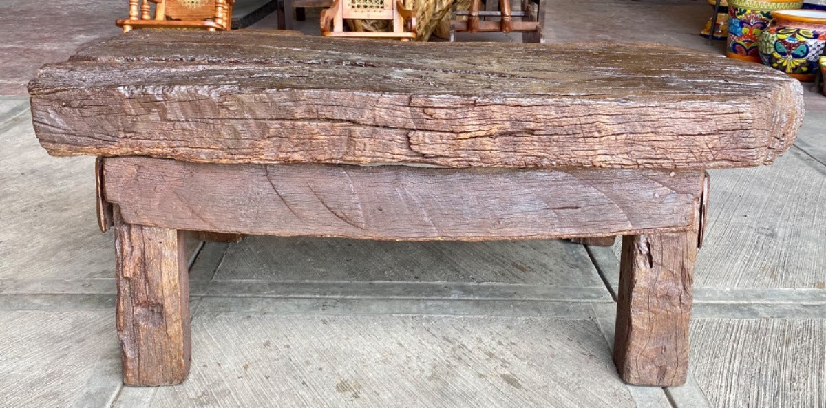 Original Banca Rustica De Madera De Mezquite Unica