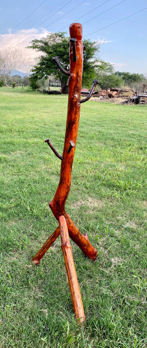 Rustic Coat Rack Made of Sustainable Wood in an Antique Style.