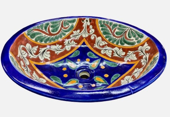 Lavabo Ovalin Grande Talavera Fina Estilo Antiguo 02gig 113