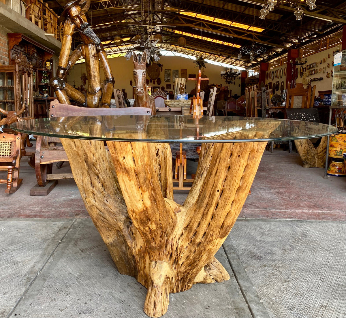 Dining Base For 4 To 6 Seats Antique Cactus Wood.