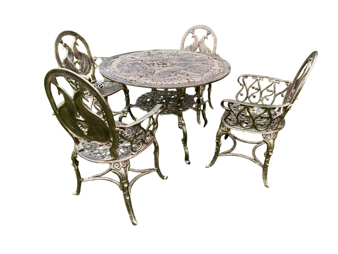 Comedor Artesanal Jardín Aluminio Reforzado Estilo Antiguo