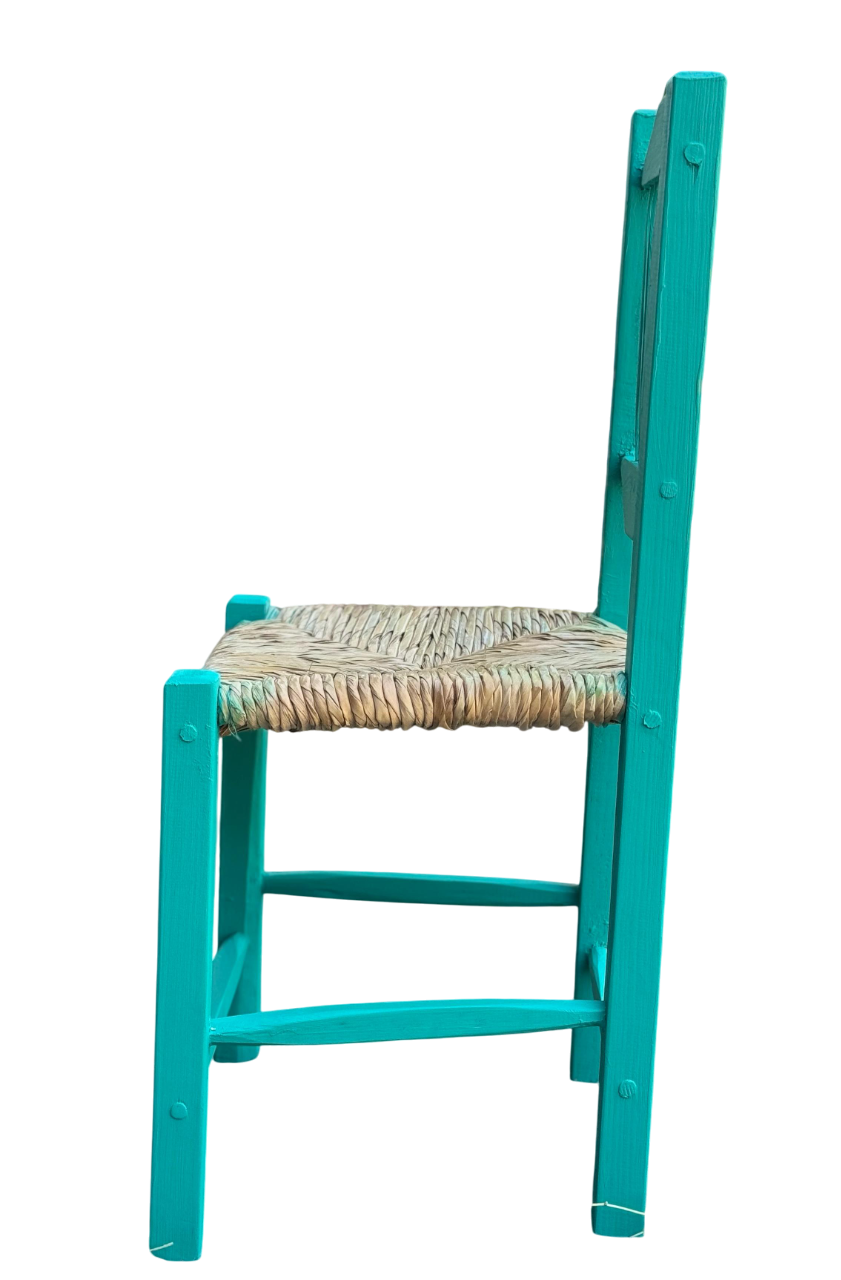 Hermosa Silla Artesanal Tejida Vintage Antiguo