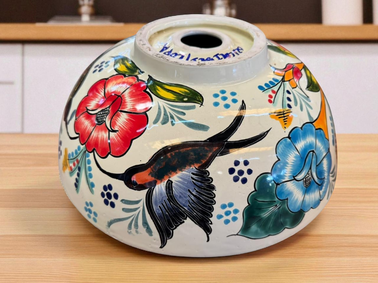 Lavabo Ovalin Grande Talavera Fina Estilo Lluvia Oro Antiguo