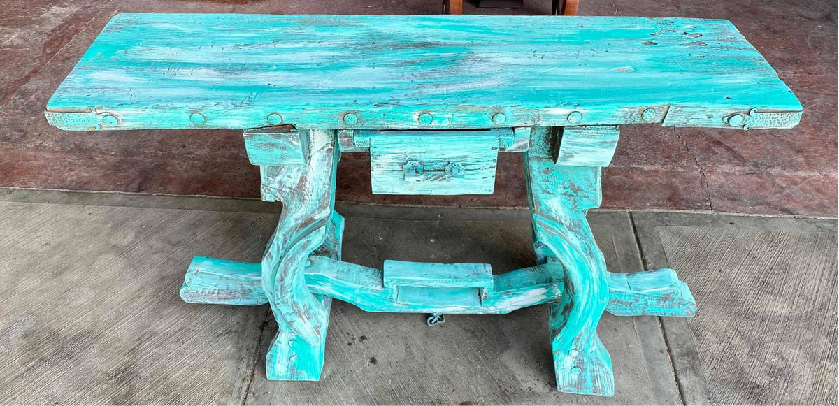 Original Credenza Stripped Antique Door and Yoke Legs